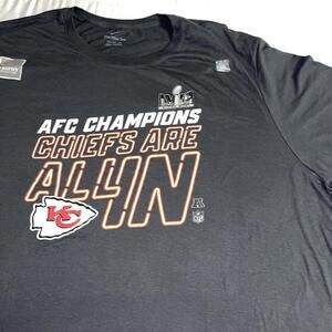 New With Tags Nike NFL Kansas City Chiefs Trophy Mens 5XL AFC Champions TShirt